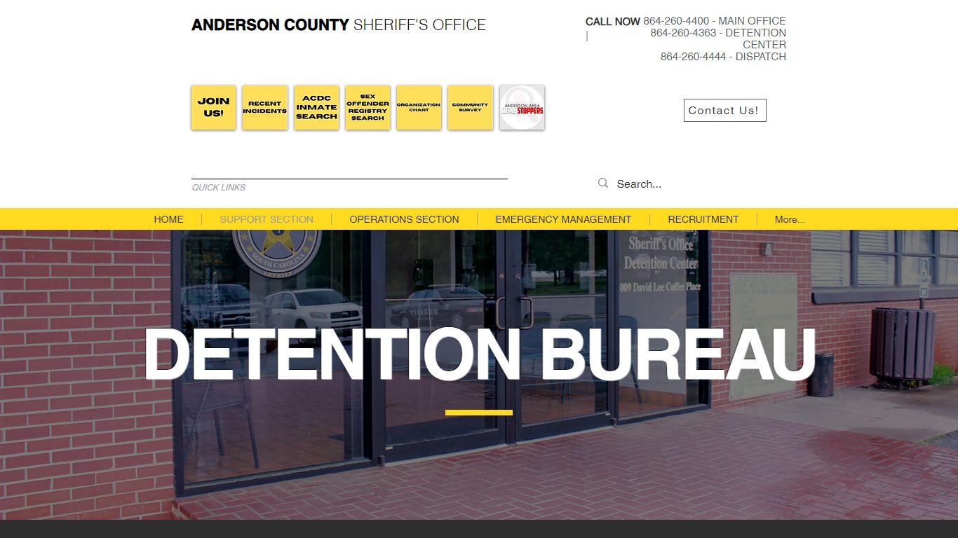 DETENTION CENTER | Anderson County Sheriff's Office | South Carolina