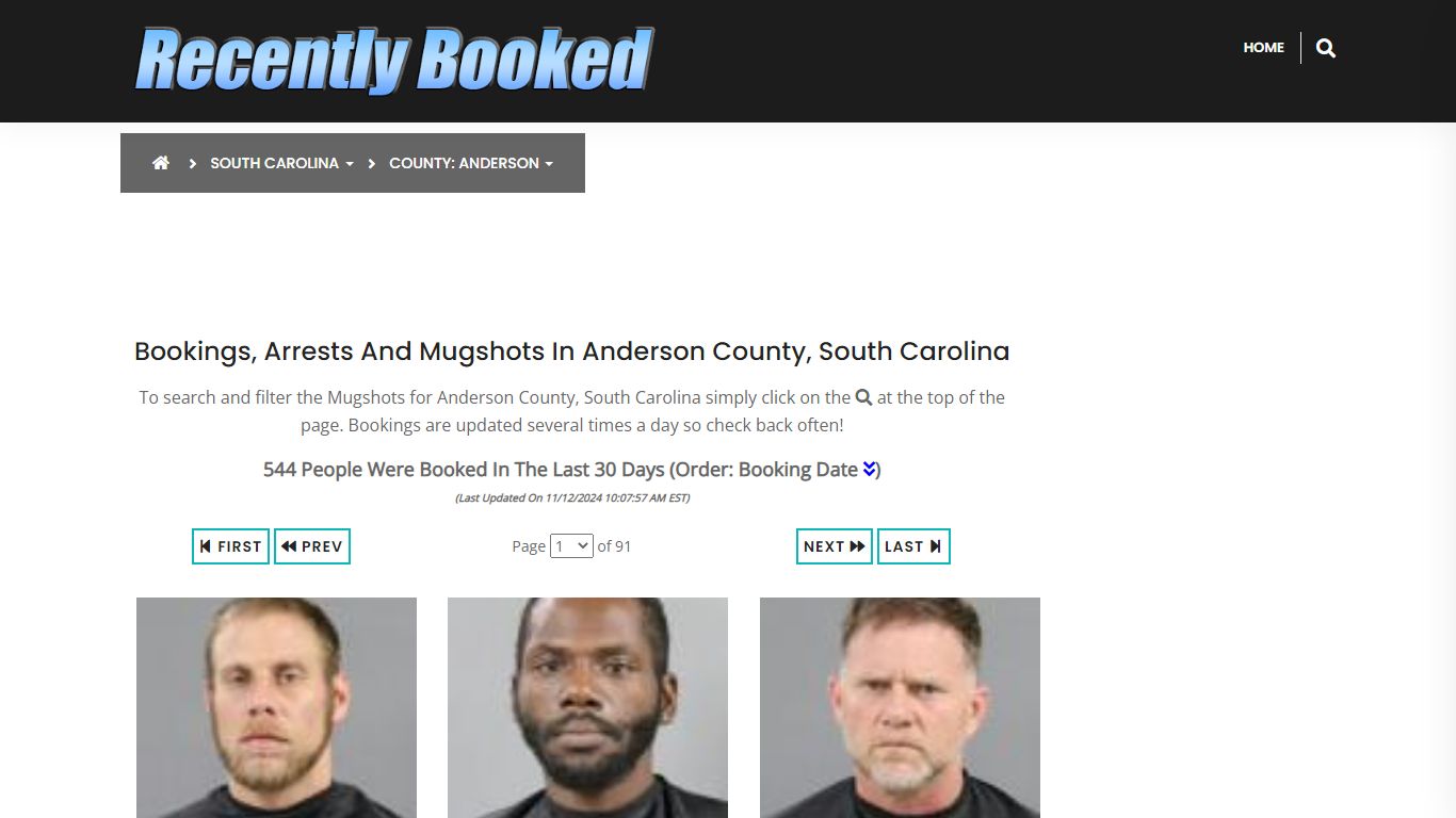 Bookings, Arrests and Mugshots in Anderson County, South Carolina