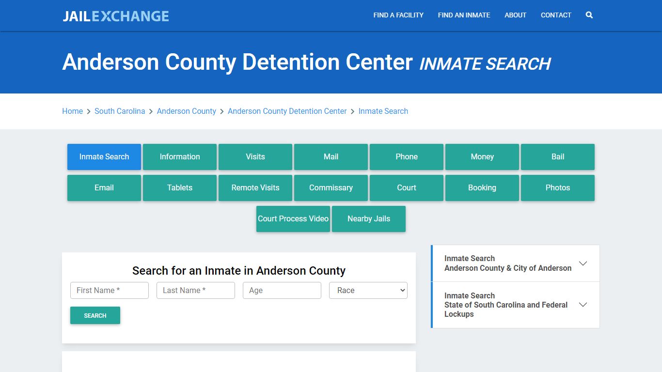 Anderson County Detention Center Inmate Search - Jail Exchange